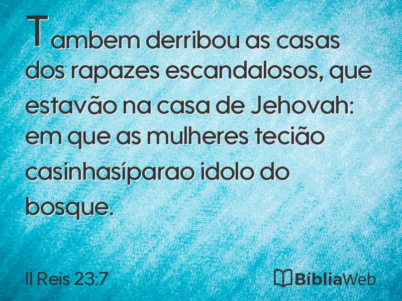 II Reis 23:7 em imagem para compartilhar