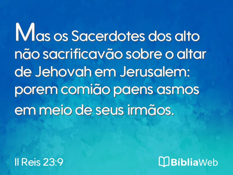 II Reis 23:9 em imagem para compartilhar