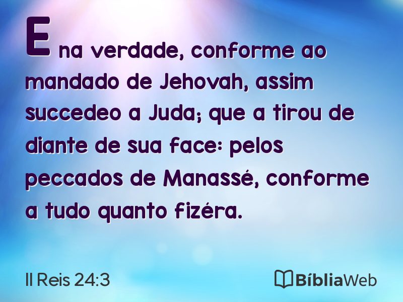 II Reis 24:3 em imagem para compartilhar
