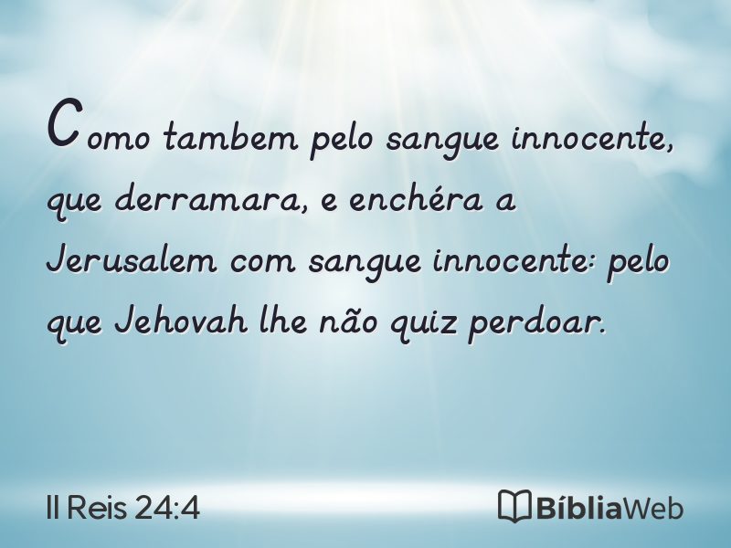 II Reis 24:4 em imagem para compartilhar