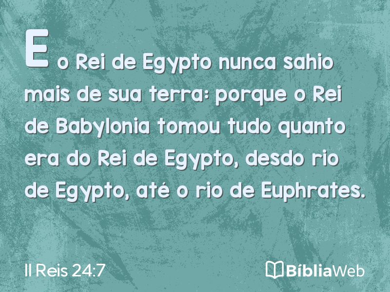 II Reis 24:7 em imagem para compartilhar
