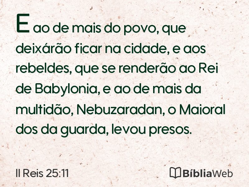 II Reis 25:11 em imagem para compartilhar