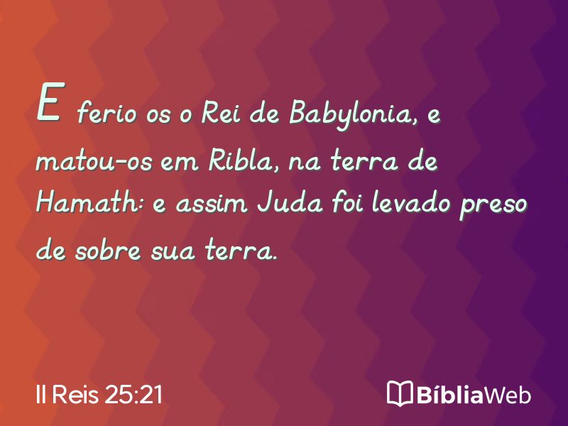 II Reis 25:21 em imagem para compartilhar