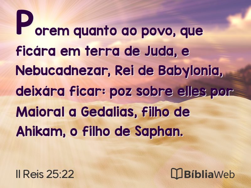 II Reis 25:22 em imagem para compartilhar