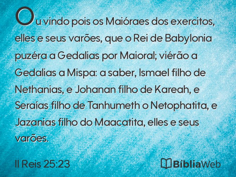 II Reis 25:23 em imagem para compartilhar