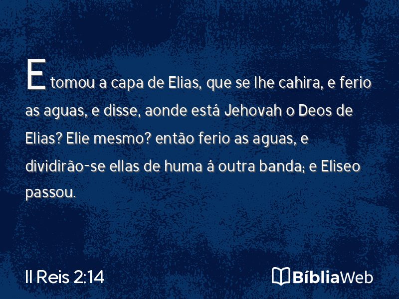 II Reis 2:14 em imagem para compartilhar