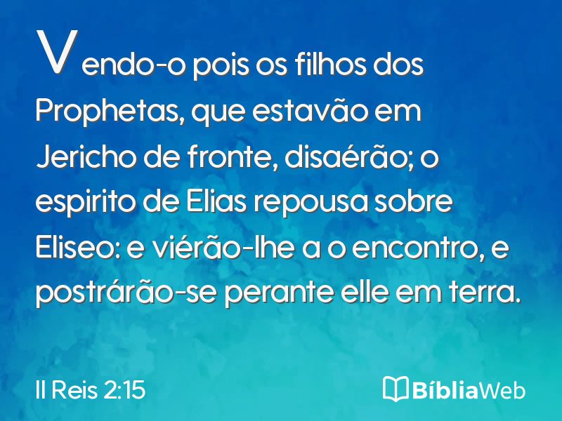 II Reis 2:15 em imagem para compartilhar