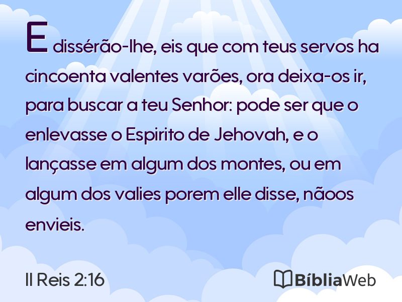 II Reis 2:16 em imagem para compartilhar