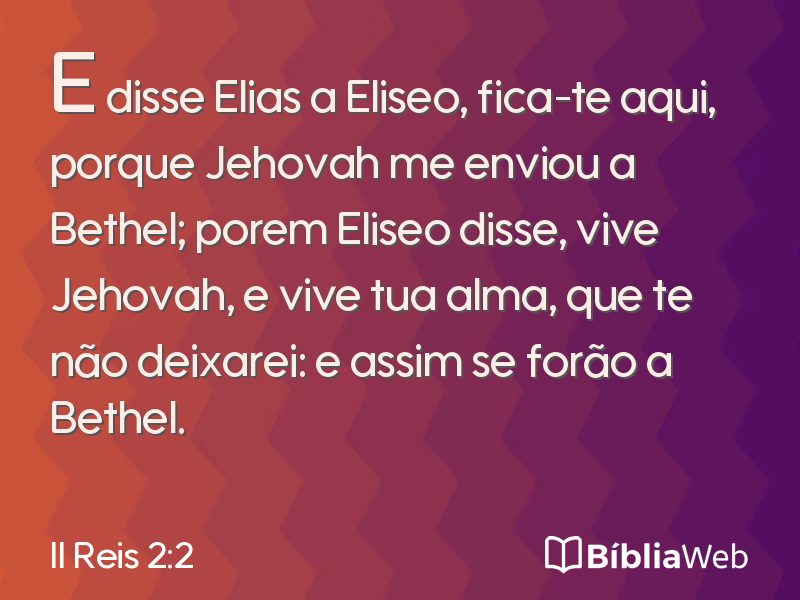 II Reis 2:2 em imagem para compartilhar