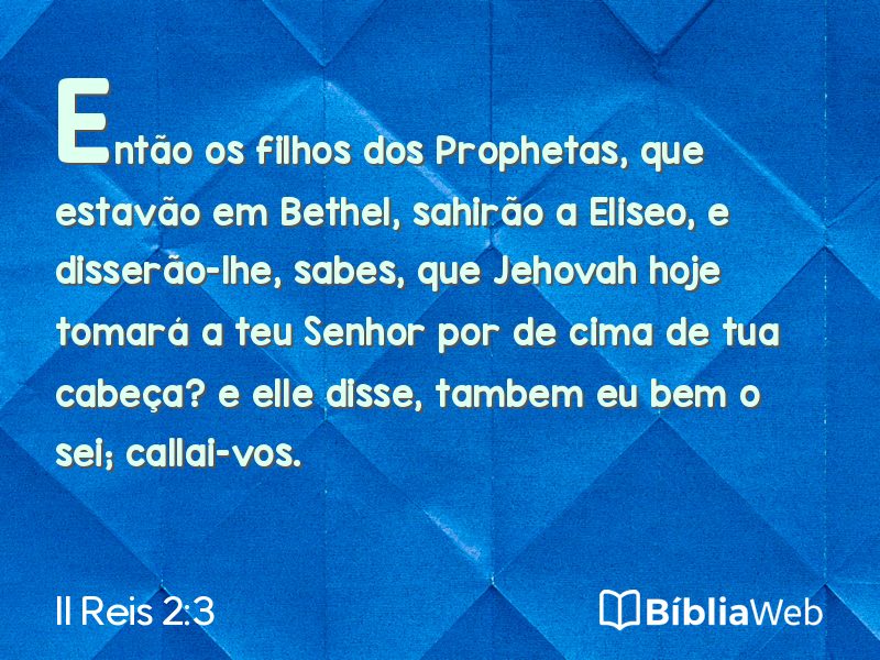 II Reis 2:3 em imagem para compartilhar