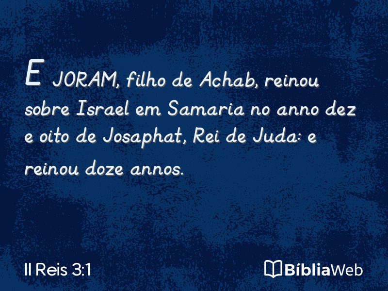 II Reis 3:1 em imagem para compartilhar