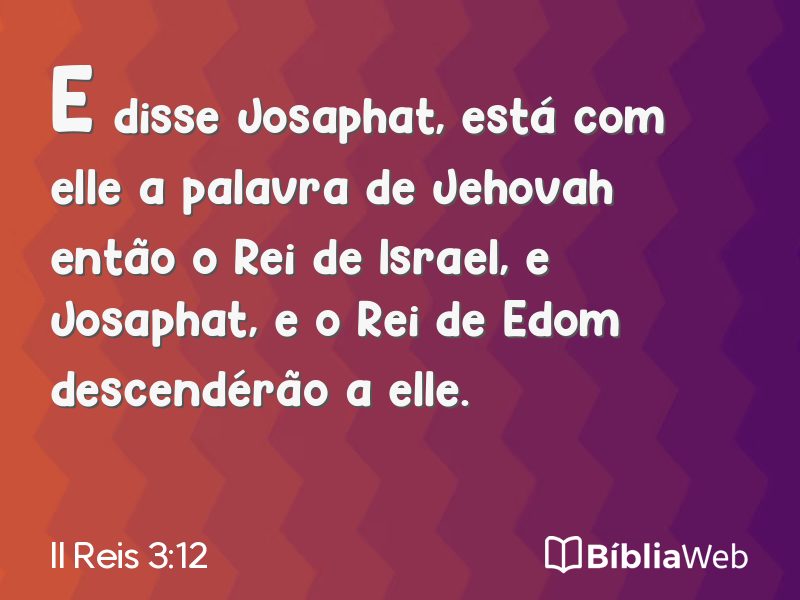 II Reis 3:12 em imagem para compartilhar
