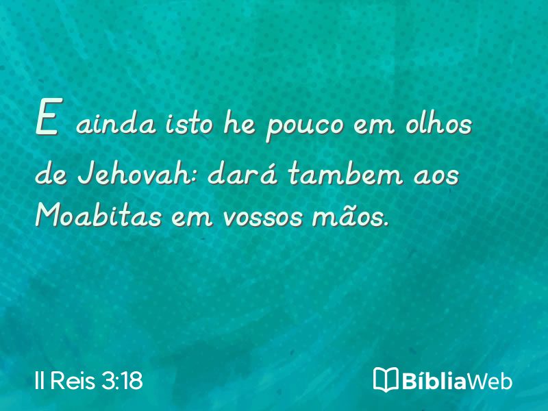 II Reis 3:18 em imagem para compartilhar