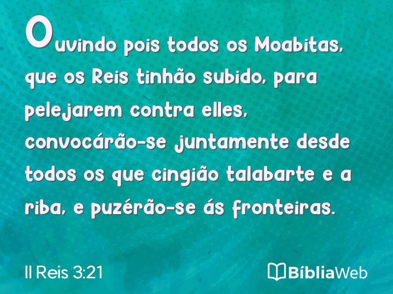 II Reis 3:21 em imagem para compartilhar
