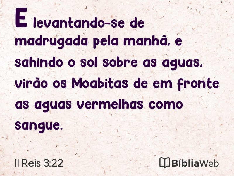 II Reis 3:22 em imagem para compartilhar