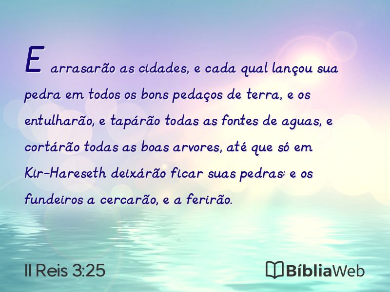 II Reis 3:25 em imagem para compartilhar