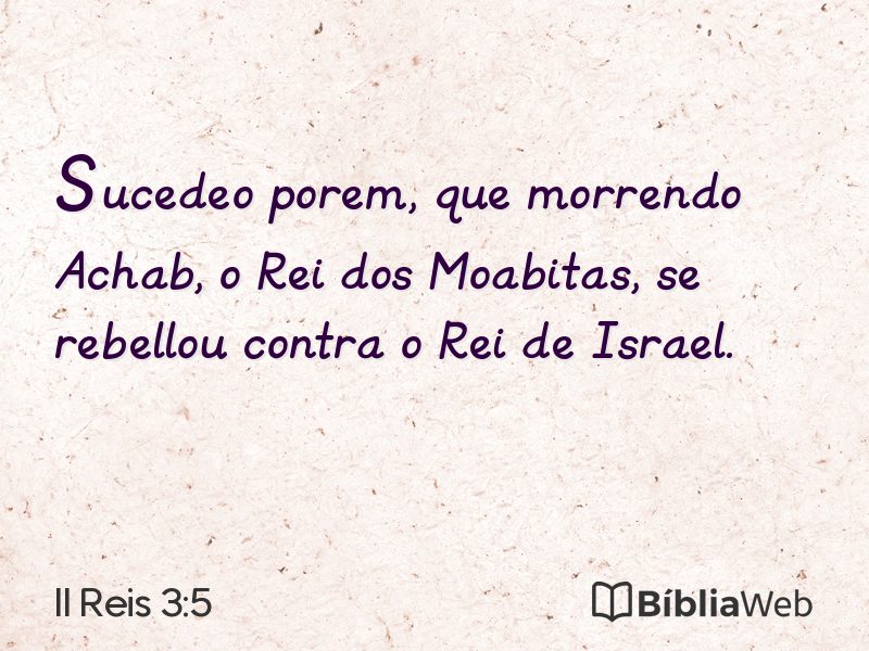 II Reis 3:5 em imagem para compartilhar