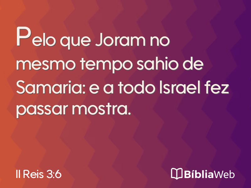 II Reis 3:6 em imagem para compartilhar