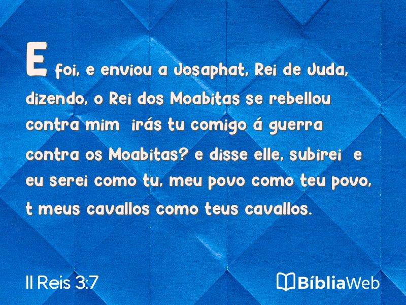 II Reis 3:7 em imagem para compartilhar