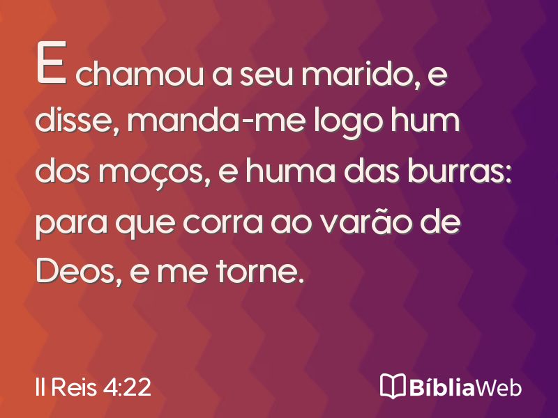 II Reis 4:22 em imagem para compartilhar
