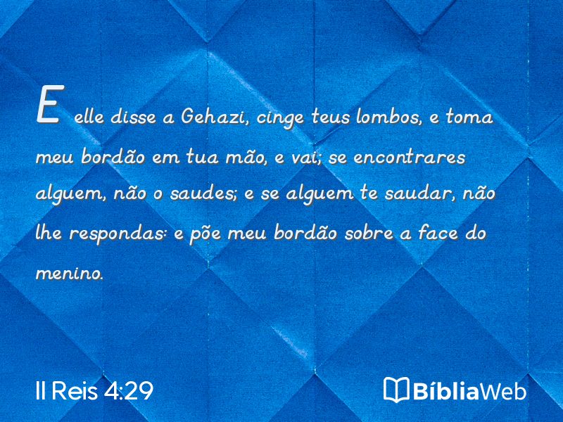 II Reis 4:29 em imagem para compartilhar