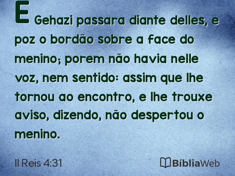II Reis 4:31 em imagem para compartilhar