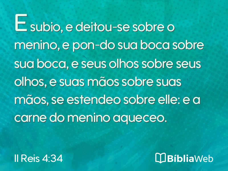 II Reis 4:34 em imagem para compartilhar