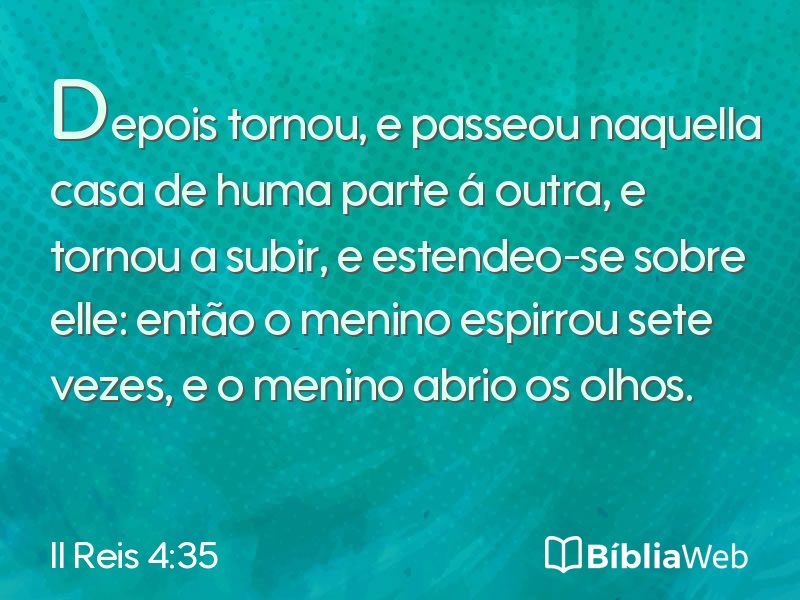 II Reis 4:35 em imagem para compartilhar
