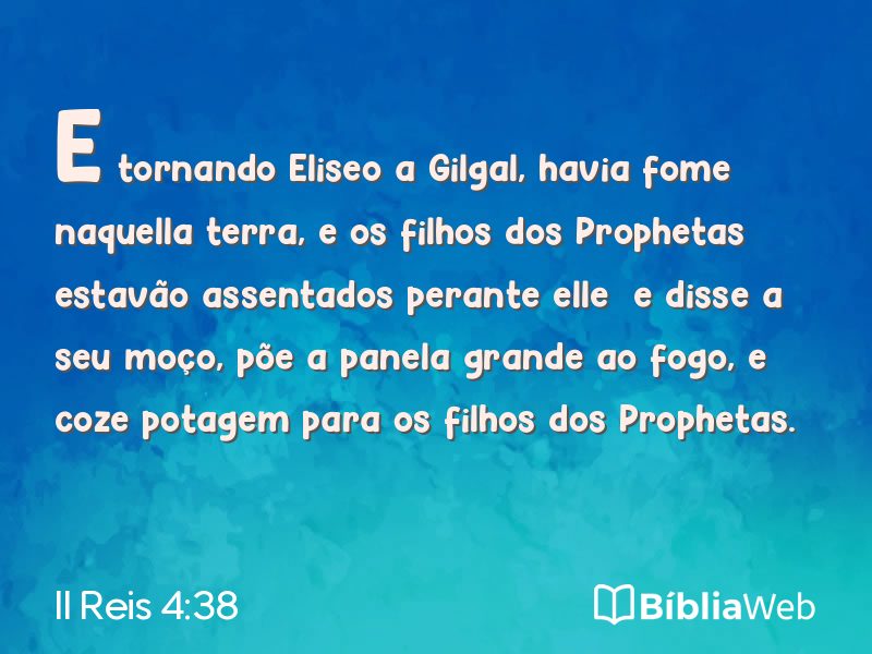II Reis 4:38 em imagem para compartilhar