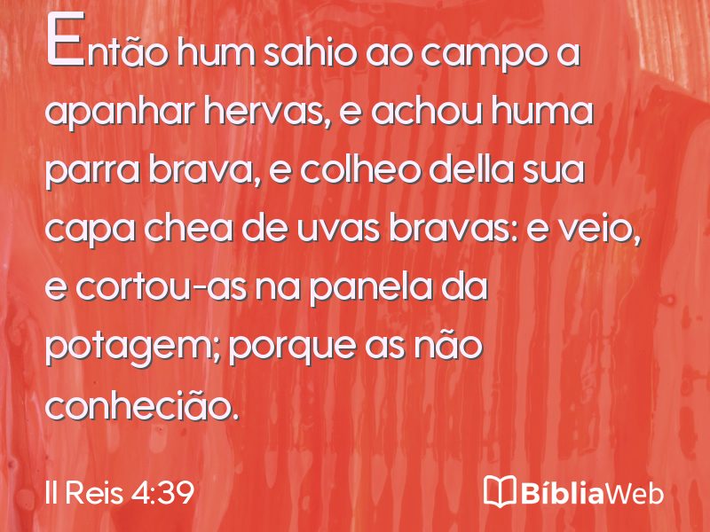 II Reis 4:39 em imagem para compartilhar