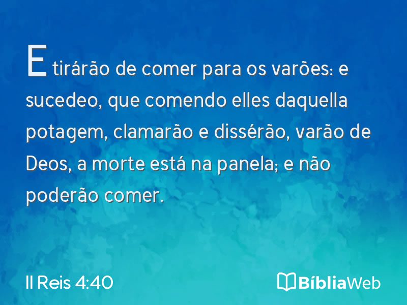 II Reis 4:40 em imagem para compartilhar
