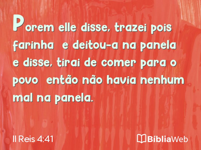 II Reis 4:41 em imagem para compartilhar