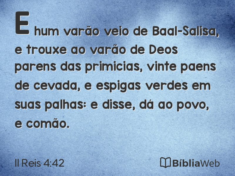 II Reis 4:42 em imagem para compartilhar