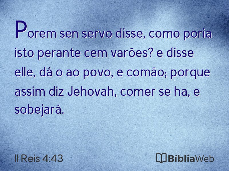 II Reis 4:43 em imagem para compartilhar