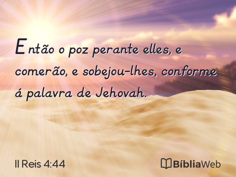 II Reis 4:44 em imagem para compartilhar