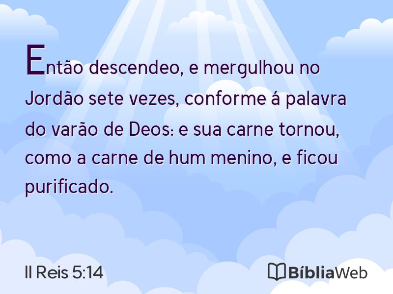II Reis 5:14 em imagem para compartilhar