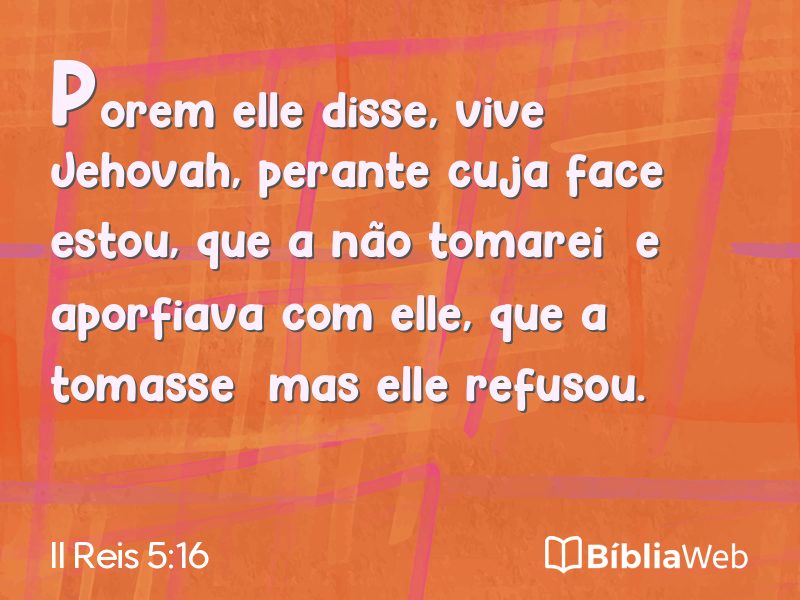 II Reis 5:16 em imagem para compartilhar
