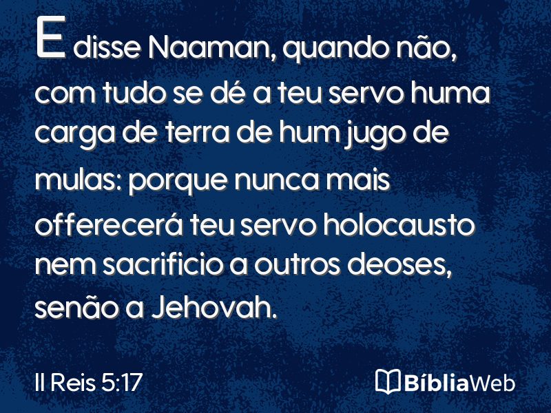 II Reis 5:17 em imagem para compartilhar