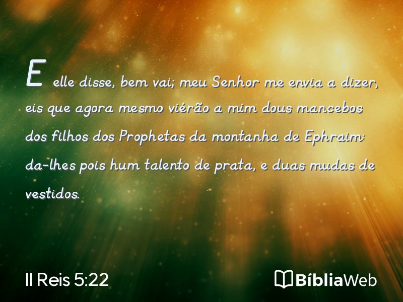 II Reis 5:22 em imagem para compartilhar