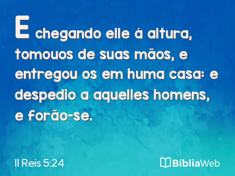 II Reis 5:24 em imagem para compartilhar