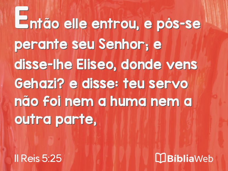 II Reis 5:25 em imagem para compartilhar