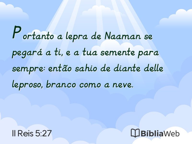 II Reis 5:27 em imagem para compartilhar