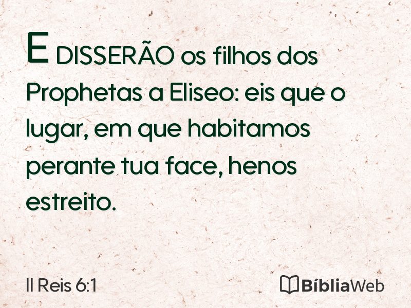 II Reis 6:1 em imagem para compartilhar