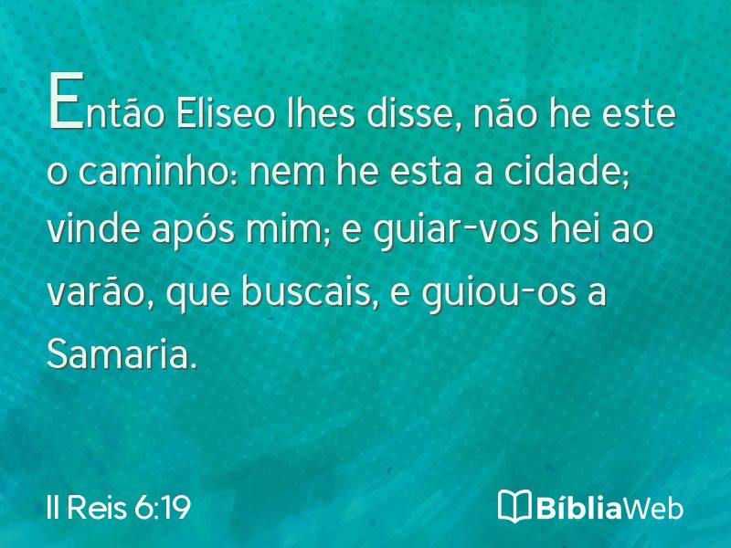 II Reis 6:19 em imagem para compartilhar