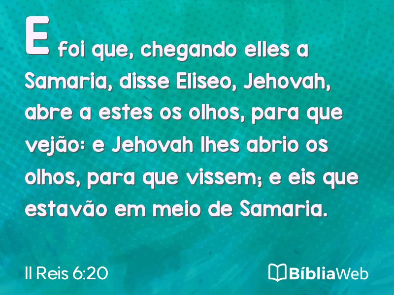 II Reis 6:20 em imagem para compartilhar