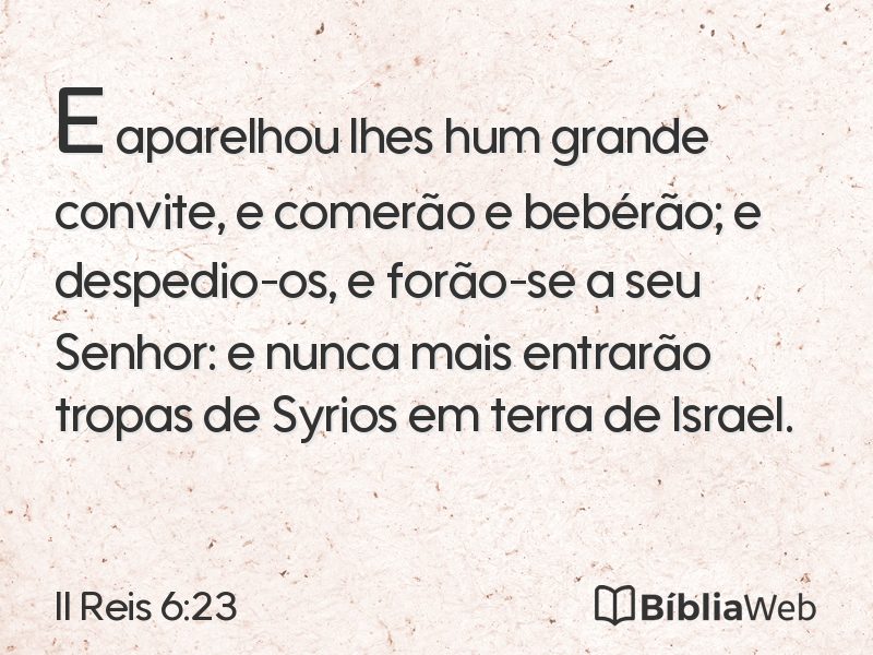 II Reis 6:23 em imagem para compartilhar