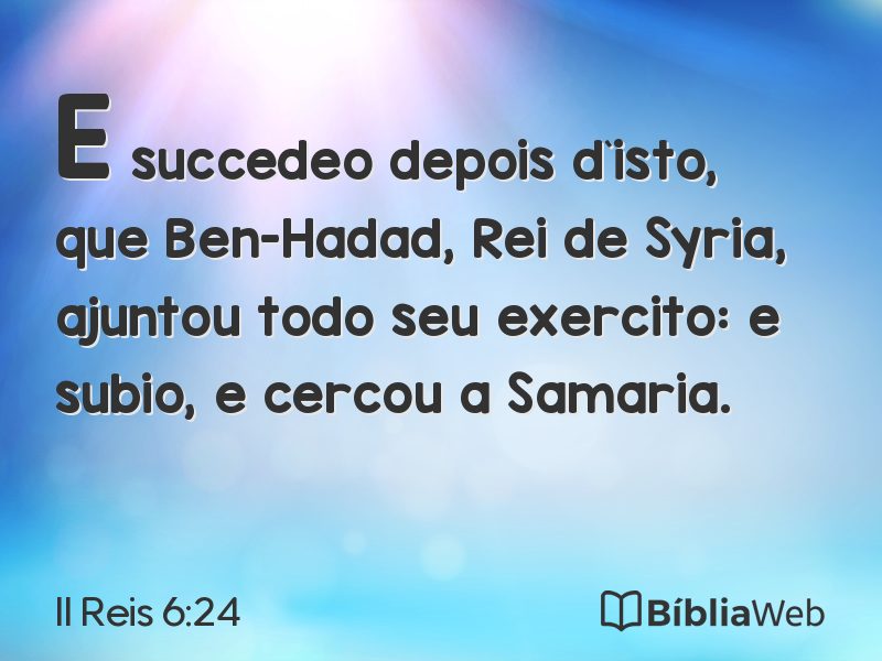 II Reis 6:24 em imagem para compartilhar