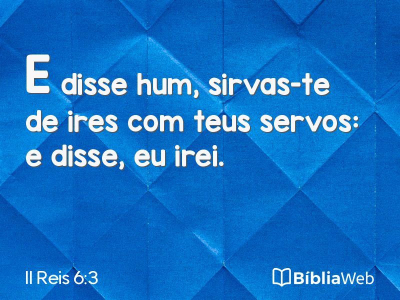 II Reis 6:3 em imagem para compartilhar