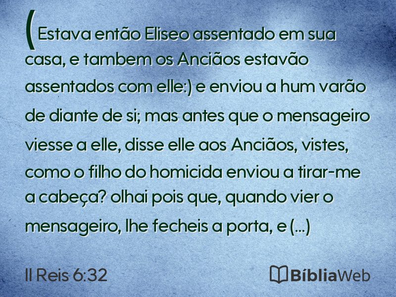 II Reis 6:32 em imagem para compartilhar