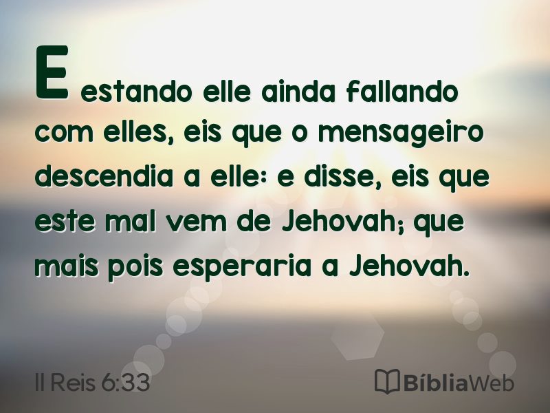 II Reis 6:33 em imagem para compartilhar